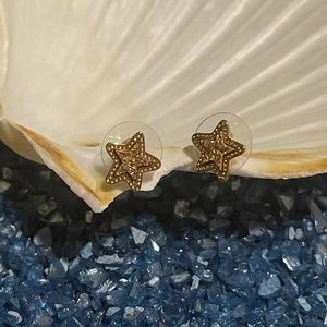 Pink Druzy Star Shaped Earrings.